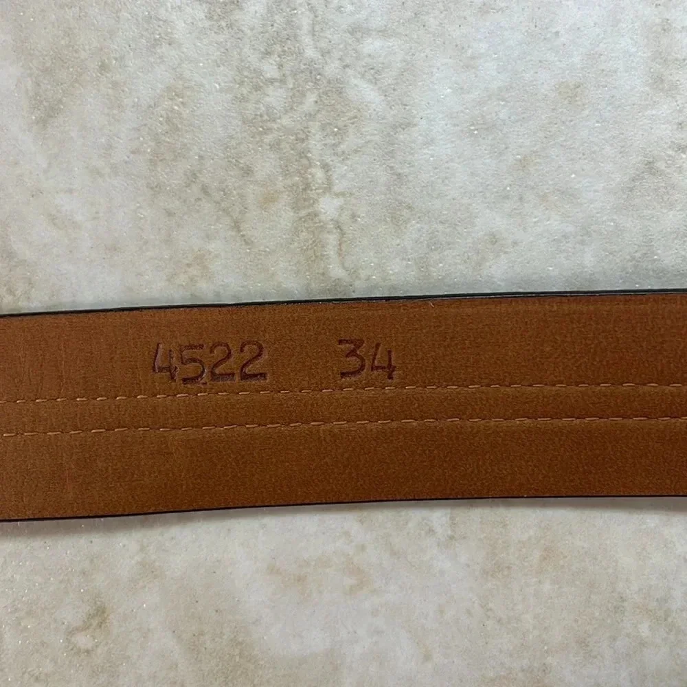 Tulliani Belt Size 34 Italian Calfskin Leather 4522 Dark Brown